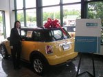 Andraea, the Mini Cooper and a big red bow!